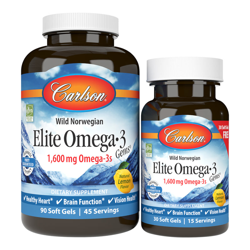 Elite Omega 3 Gems (Carlson Labs) 120ct Front
