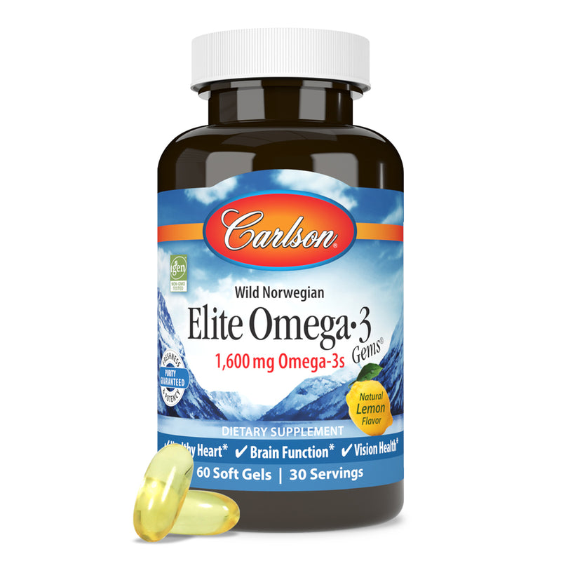 Elite Omega 3 Gems (Carlson Labs) 60ct Front