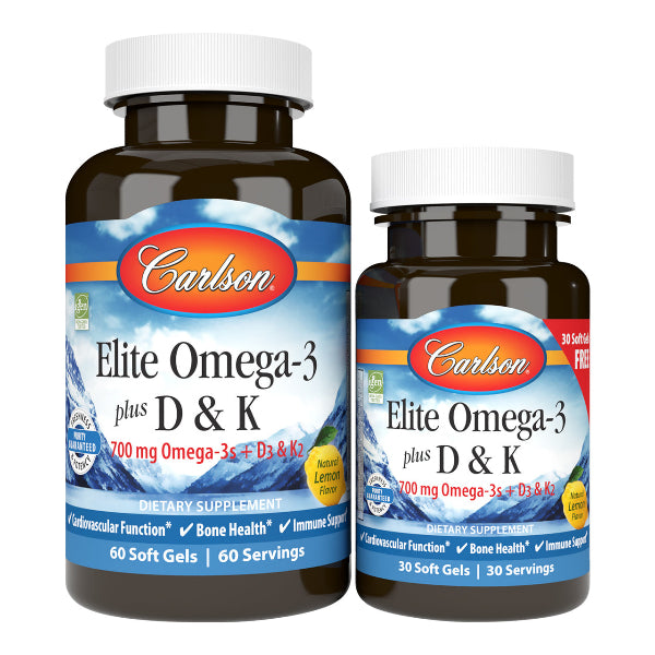 elite omega 3 plus d & k carlson labs