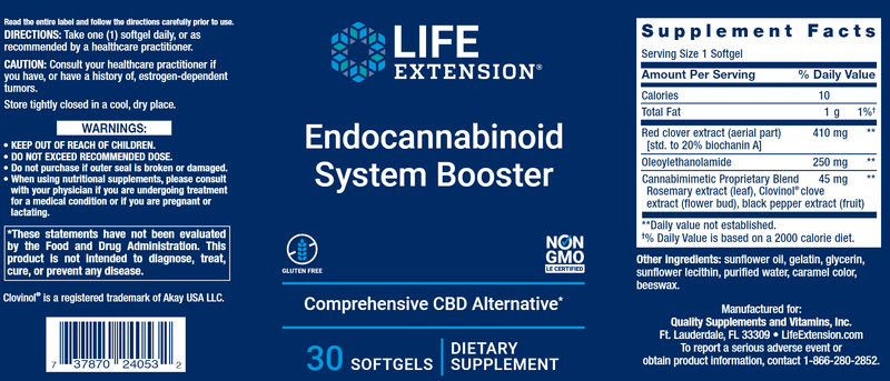 Endocannabinoid System Booster (Life Extension) Label