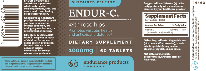 Endur-C SR 1000 mg (Endurance Product Company) Label
