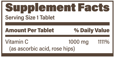 Endur-C SR 1000 mg (Endurance Product Company) Supplement Facts