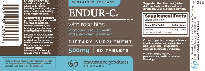 Endur-C SR 500 mg (Endurance Product Company) Label