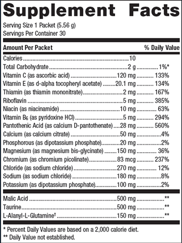 Endura Lemonade Flavor (Metagenics) Supplement Facts