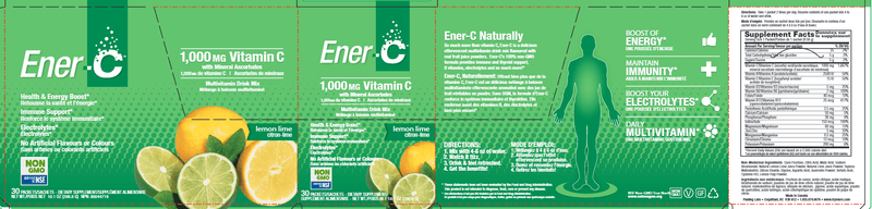 Ener-C Lemon Lime Packets (Ener-C) Label