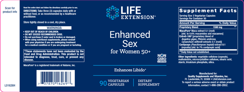 Enhanced Sex for Women 50+ (Life Extension) Label