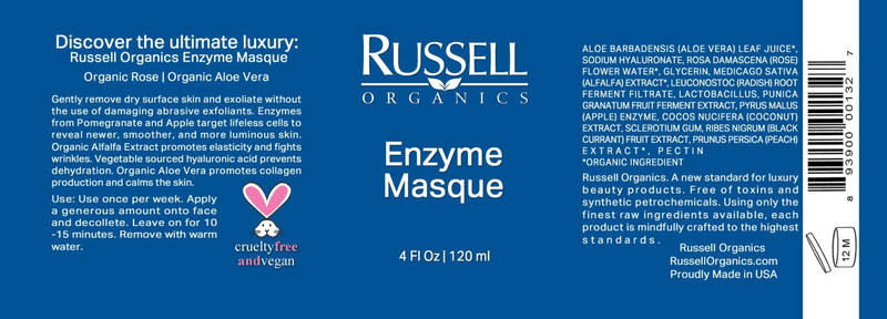 Enzyme Masque (Russell Organics) Label