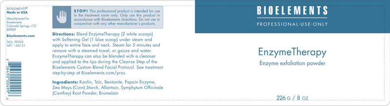 EnzymeTherapy (Bioelements INC) Label