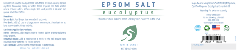 Epsom Salt Eucalyptus Pharmaceutic (White Egret) Label