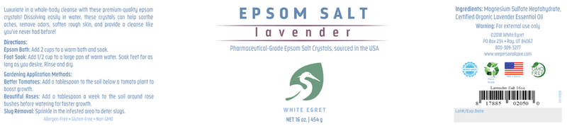Epsom Salt Lavender Pharmaceutical (White Egret) Label