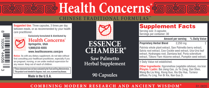 Essence Chamber (Health Concerns) Label