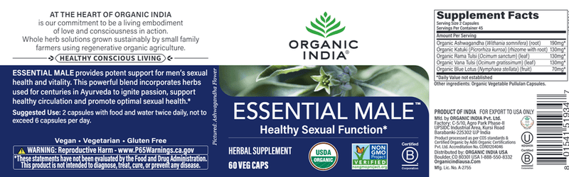 Essential Male (Organic India) Label