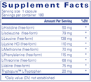 essential aminos pure encapsulations supplement facts