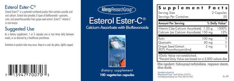 Esterol Ester-C 100ct Allergy Research Group supplement facts