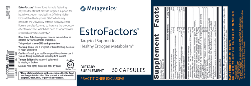 EstroFactors (Metagenics) Label