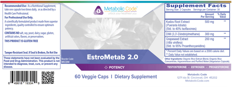 EstroMetab 2.0 (Metabolic Code) Label