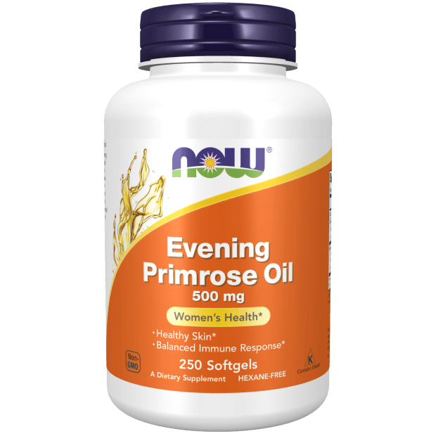 Evening Primrose Oil 500 mg 250 Softgels (NOW) Front