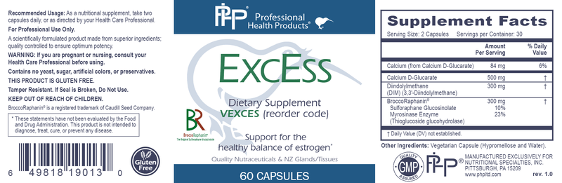 ExcEss Professional Health Products Label