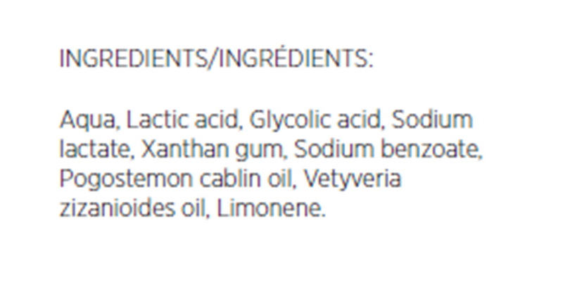 Exfoliating Lotion (Immunocologie Skincare) Ingredients