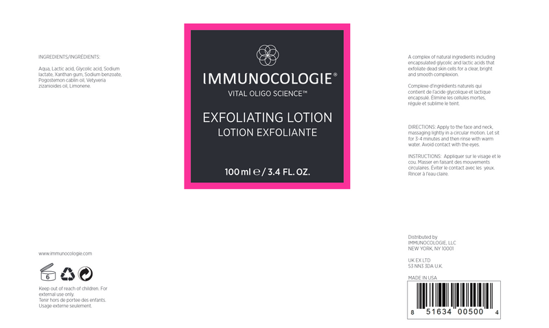 Exfoliating Lotion (Immunocologie Skincare) Label