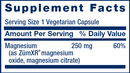 extend-release magnesium (life extension) supplement facts