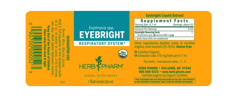 Eyebright (Herb Pharm) Label