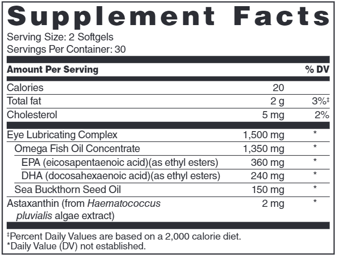 Eyedrate (Dr. Whitaker/Whitaker Nutrition) Supplement Facts