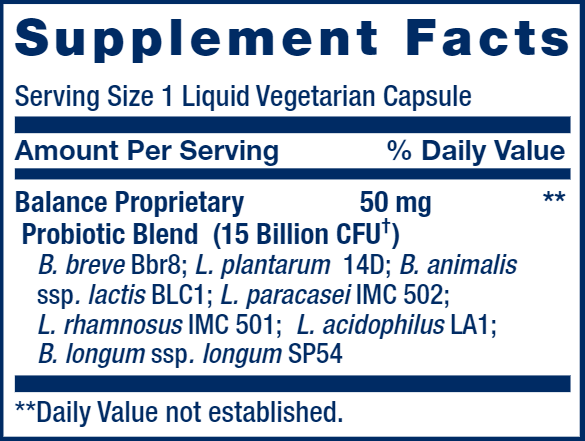 FLORASSIST® Balance (Life Extension) Supplement Facts