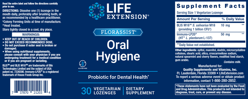 FLORASSIST® Oral Hygiene (Life Extension) Label