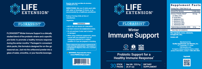 FLORASSIST® Winter Immune Support (Life Extension) Label