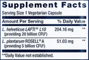 florassist probiotic women's health (life extension) supplement facts