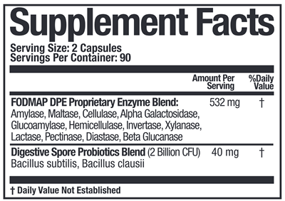 FODMAP DPE (Arthur Andrew Medical Inc) 180ct Supplement Facts