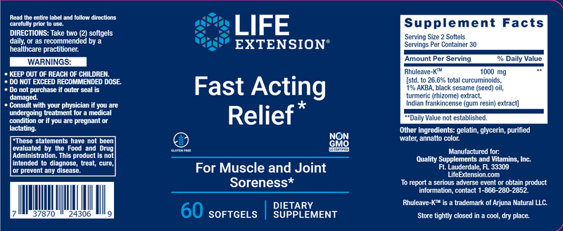 fast acting relief life extension label