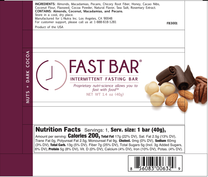 Fast Bar Nuts + Dark Cocoa (ProLon) Label