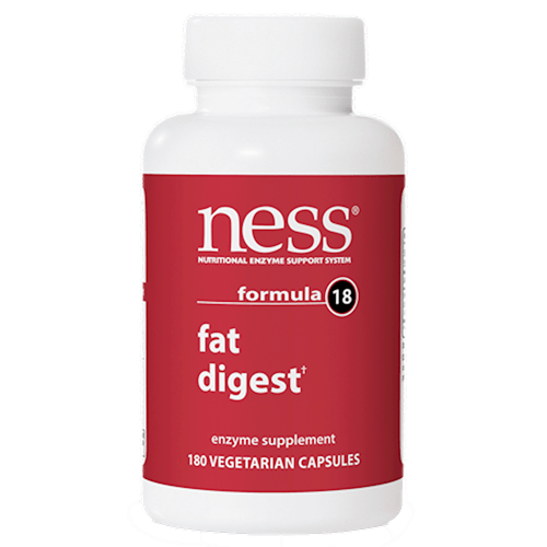 Fat Digest Formula 18 (Ness Enzymes) 180ct Front