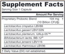fem-dophilus advanced (jarrow formulas) supplement facts