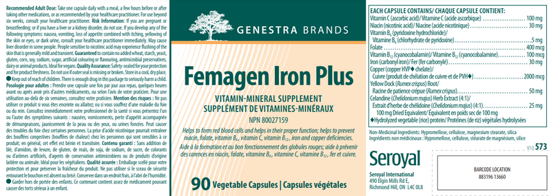 Femagen Iron Plus Genestra Label