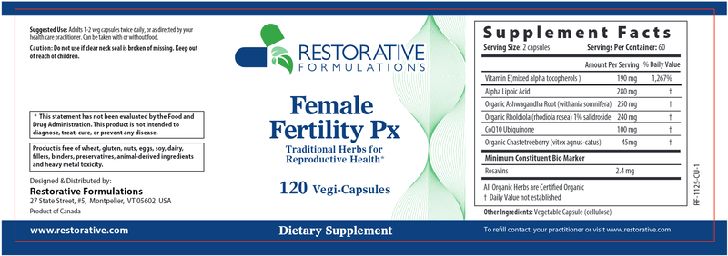 Female Fertility Px (Restorative Formulations) Label