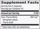 fenu-thyme (nature's way) supplement facts