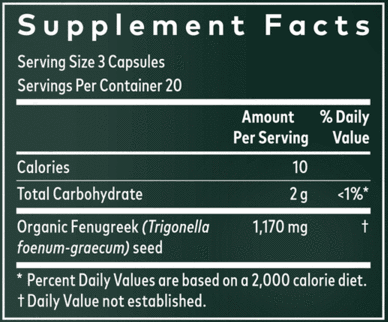 Fenugreek Seed (Gaia Herbs) supplement facts