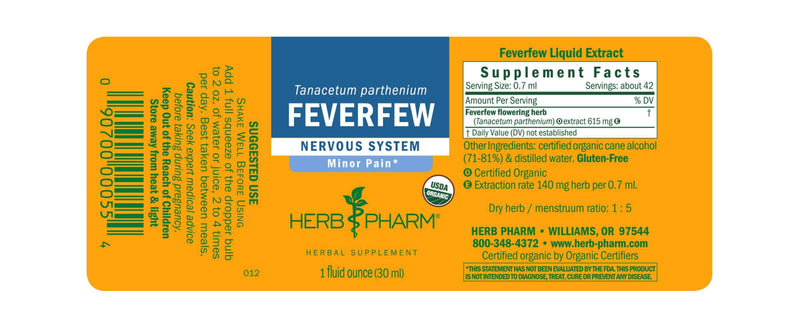 BACKORDER ONLY - Feverfew (Herb Pharm)