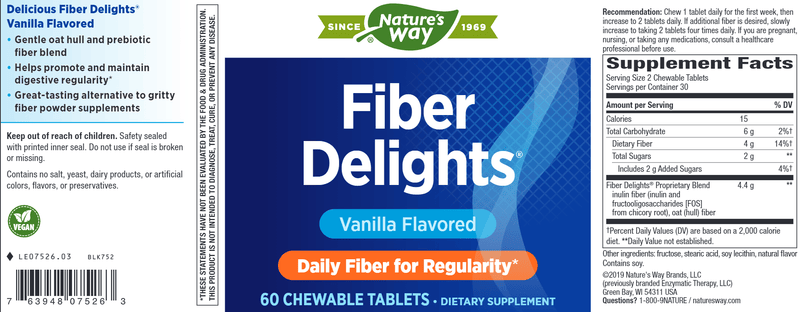 Fiber Delights - Vanilla (Nature's Way) Label