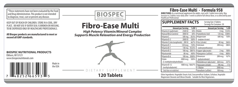 Fibro-Ease Multi (Biospec Nutritionals) Label