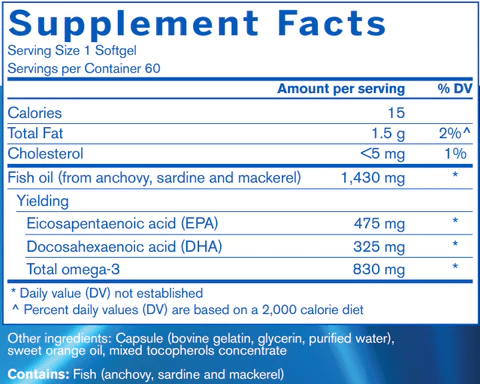 Finest Pure Fish Oil Ultra Capsules Pharmax Supplement Facts