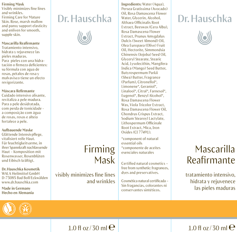firming mask dr. hauschka skincare label