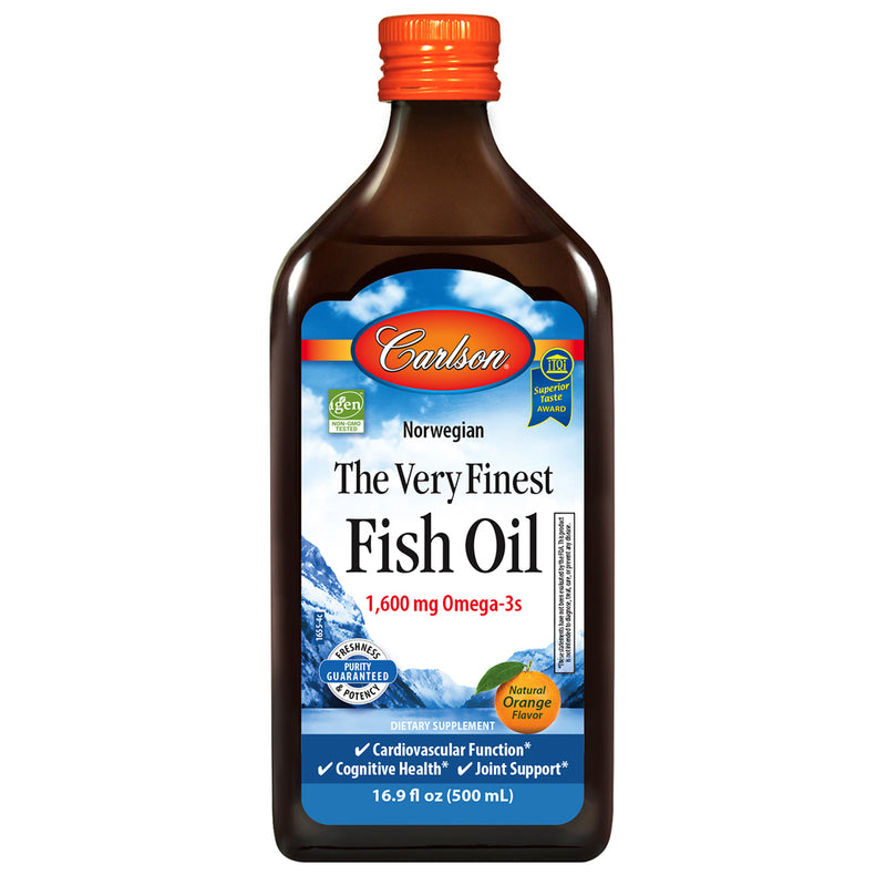 Fish Oil Orange (Carlson Labs) 16.9oz Front