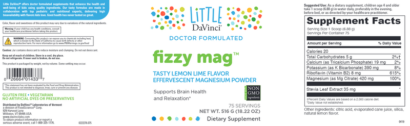 Fizzy Mag (Little Davinci) Label