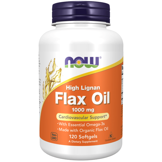 Flax Oil 1000 mg (NOW) Front