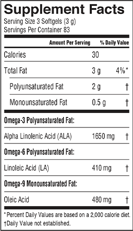Flax Oil (Barlean's Organic Oils) supplement facts