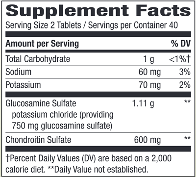FlexMax Glucosamine Chondroitin (Nature's Way) Supplement Facts